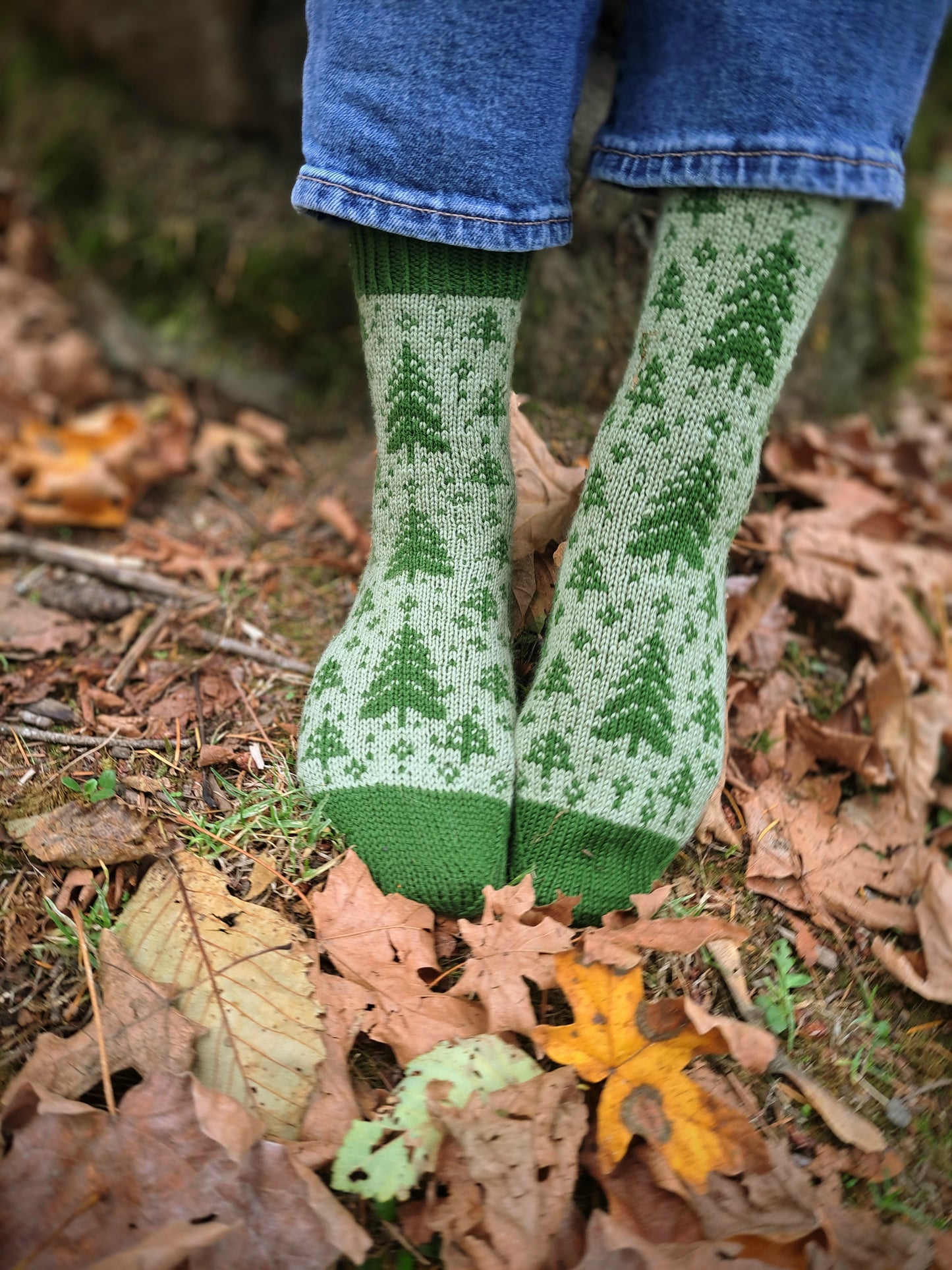 Tree-t Yourself Socks/ Mid-Calf Knitting Pattern